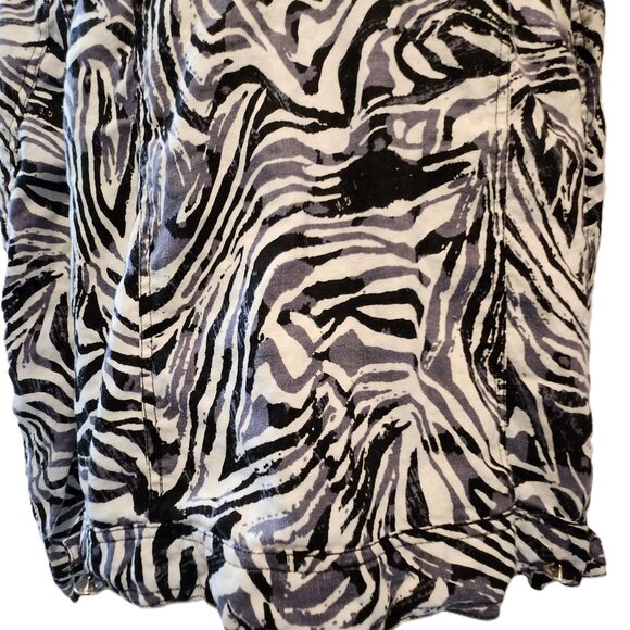 ❤️ 4/$20 Lucy & Laurel Woman jacket Zebra stripe Women's 2X button-up 100% linen - Picture 11 of 11